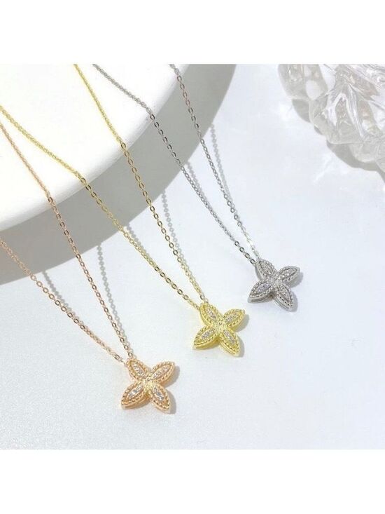 Jewelry - 14kt GP Sterling Silver Clover Necklace